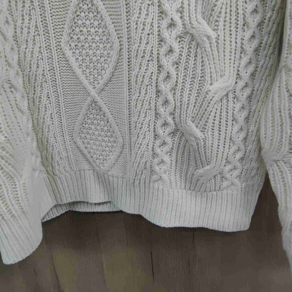 NWT Celine Cable Knit Sweater Ivory | Triomphe Logo Crewneck - Picture 5 of 6